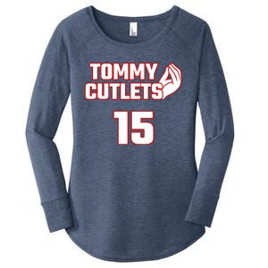 Ny Italian Hand Gesture Tommy Cutlets Football Quarterback Women's Perfect Tri Tunic Long Sleeve Shirt