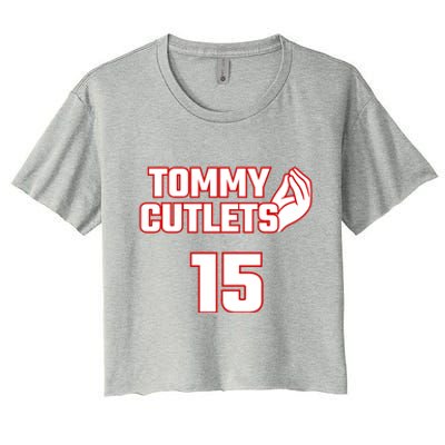 Ny Italian Hand Gesture Tommy Cutlets Football Quarterback Women's Crop Top Tee