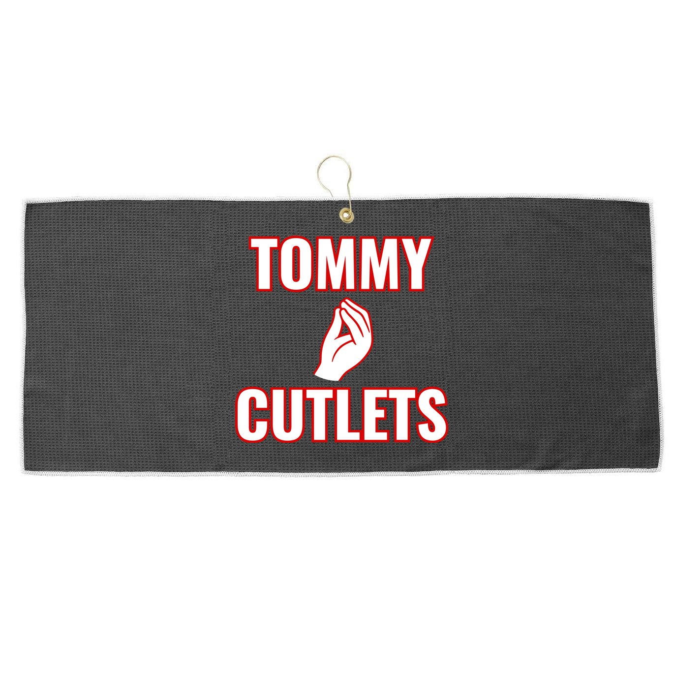 Ny Italian Hand Gesture Tommy Cutlets Football Quarterback Large Microfiber Waffle Golf Towel