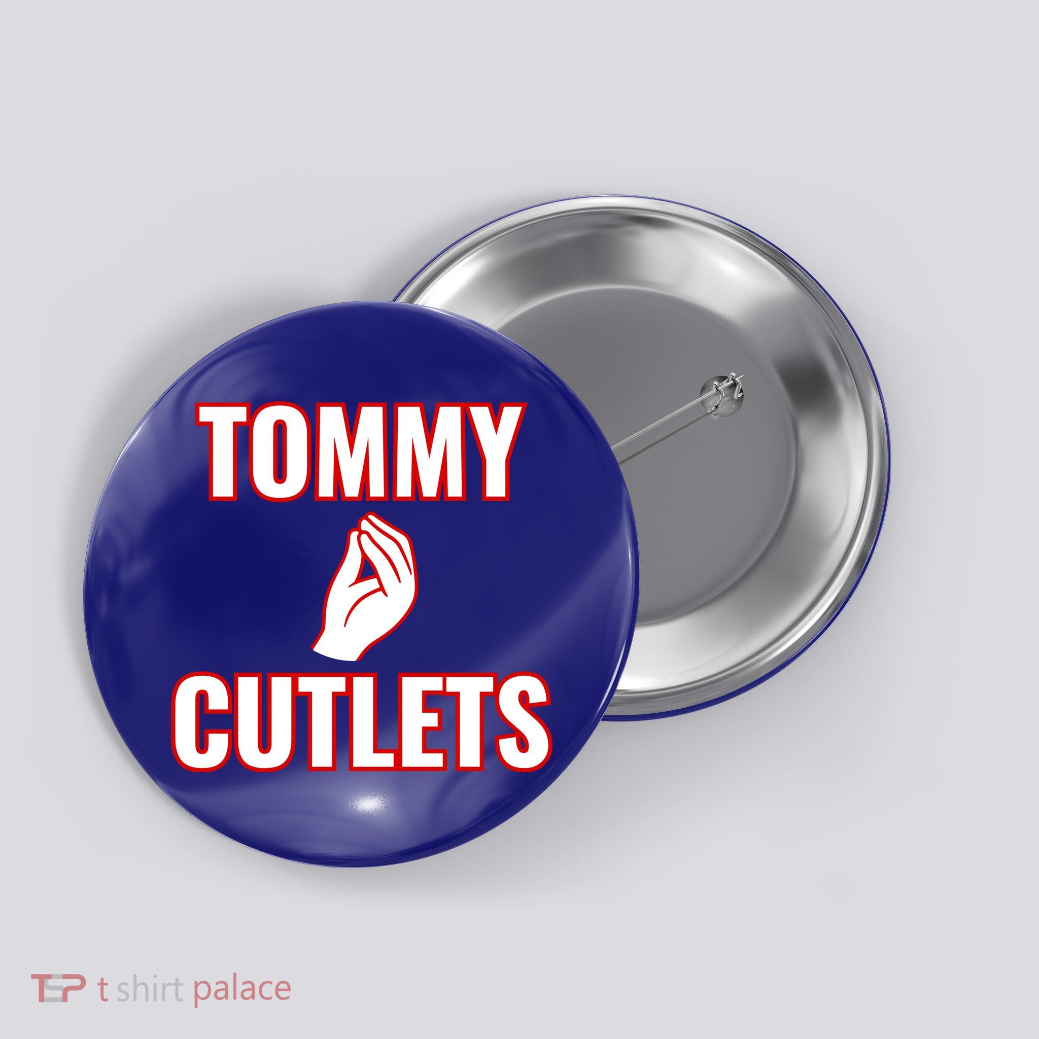 Ny Italian Hand Gesture Tommy Cutlets Football Quarterback Button