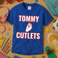 Ny Italian Hand Gesture Tommy Cutlets Football Quarterback Kids T-Shirt