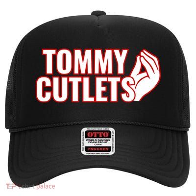 Ny Italian Hand Gesture Tommy Cutlets Football Quarterback High Crown Mesh Back Trucker Hat
