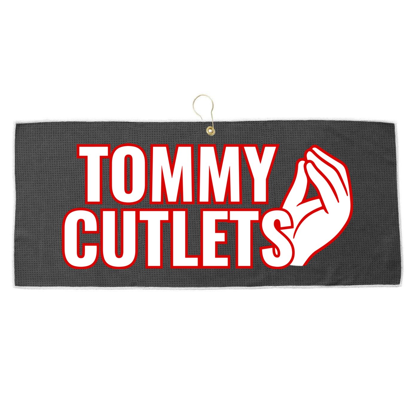 Ny Italian Hand Gesture Tommy Cutlets Football Quarterback Large Microfiber Waffle Golf Towel