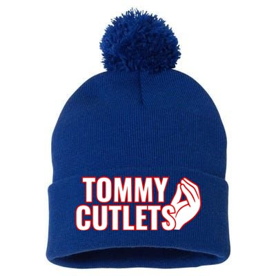 Ny Italian Hand Gesture Tommy Cutlets Football Quarterback Pom Pom 12in Knit Beanie