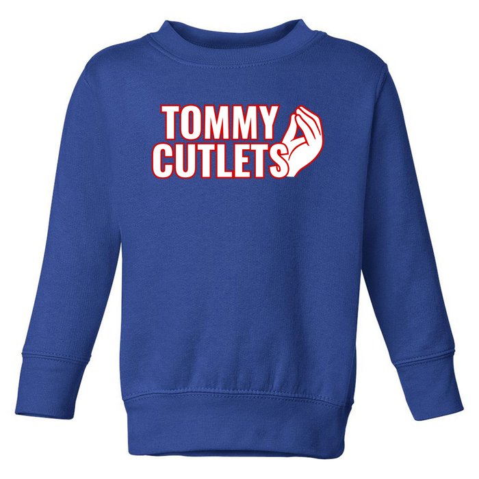 Ny Italian Hand Gesture Tommy Cutlets Football Quarterback Toddler Sweatshirt