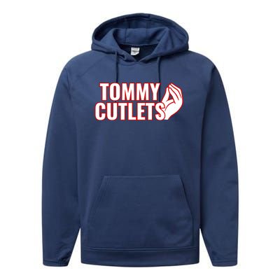 Ny Italian Hand Gesture Tommy Cutlets Football Quarterback Performance Fleece Hoodie