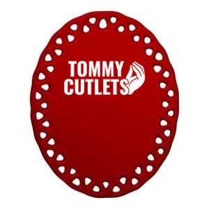 Ny Italian Hand Gesture Tommy Cutlets Football Quarterback Ceramic Oval Ornament