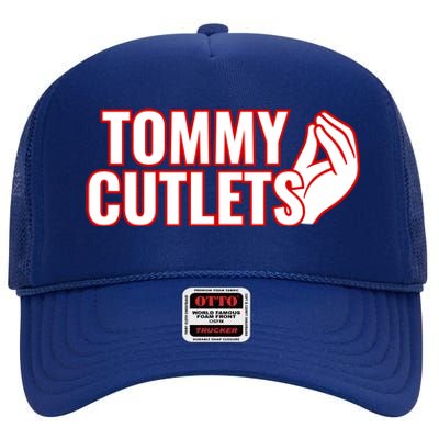 Ny Italian Hand Gesture Tommy Cutlets Football Quarterback High Crown Mesh Back Trucker Hat