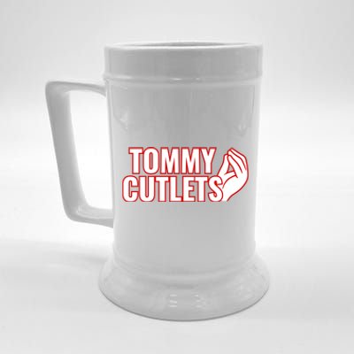 Ny Italian Hand Gesture Tommy Cutlets Football Quarterback Beer Stein