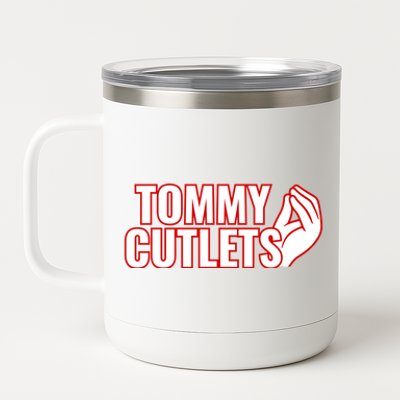 Ny Italian Hand Gesture Tommy Cutlets Football Quarterback 12 oz Stainless Steel Tumbler Cup