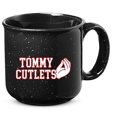 Ny Italian Hand Gesture Tommy Cutlets Football Quarterback 15oz Campfire Ceramic Mug