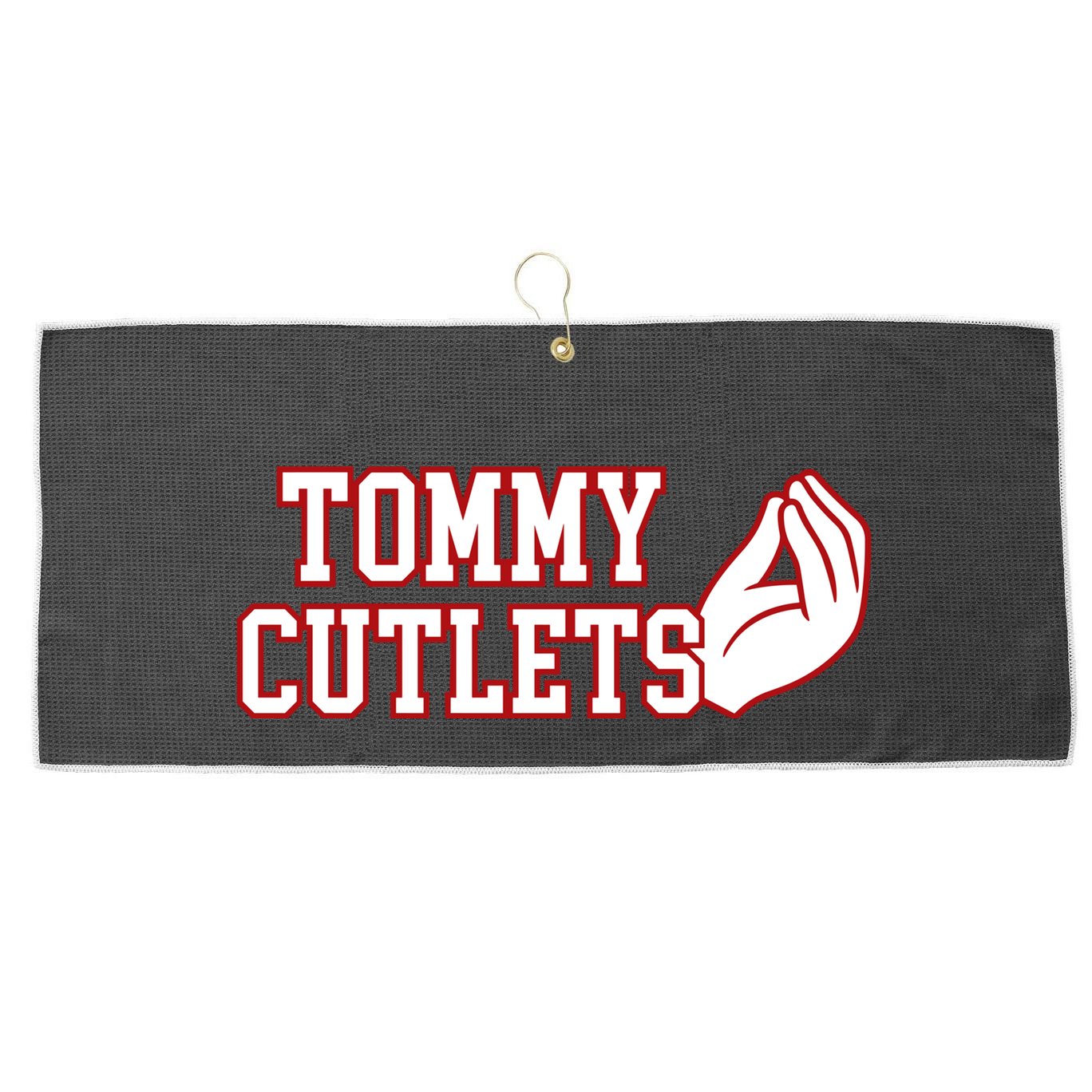 Ny Italian Hand Gesture Tommy Cutlets Football Quarterback Large Microfiber Waffle Golf Towel
