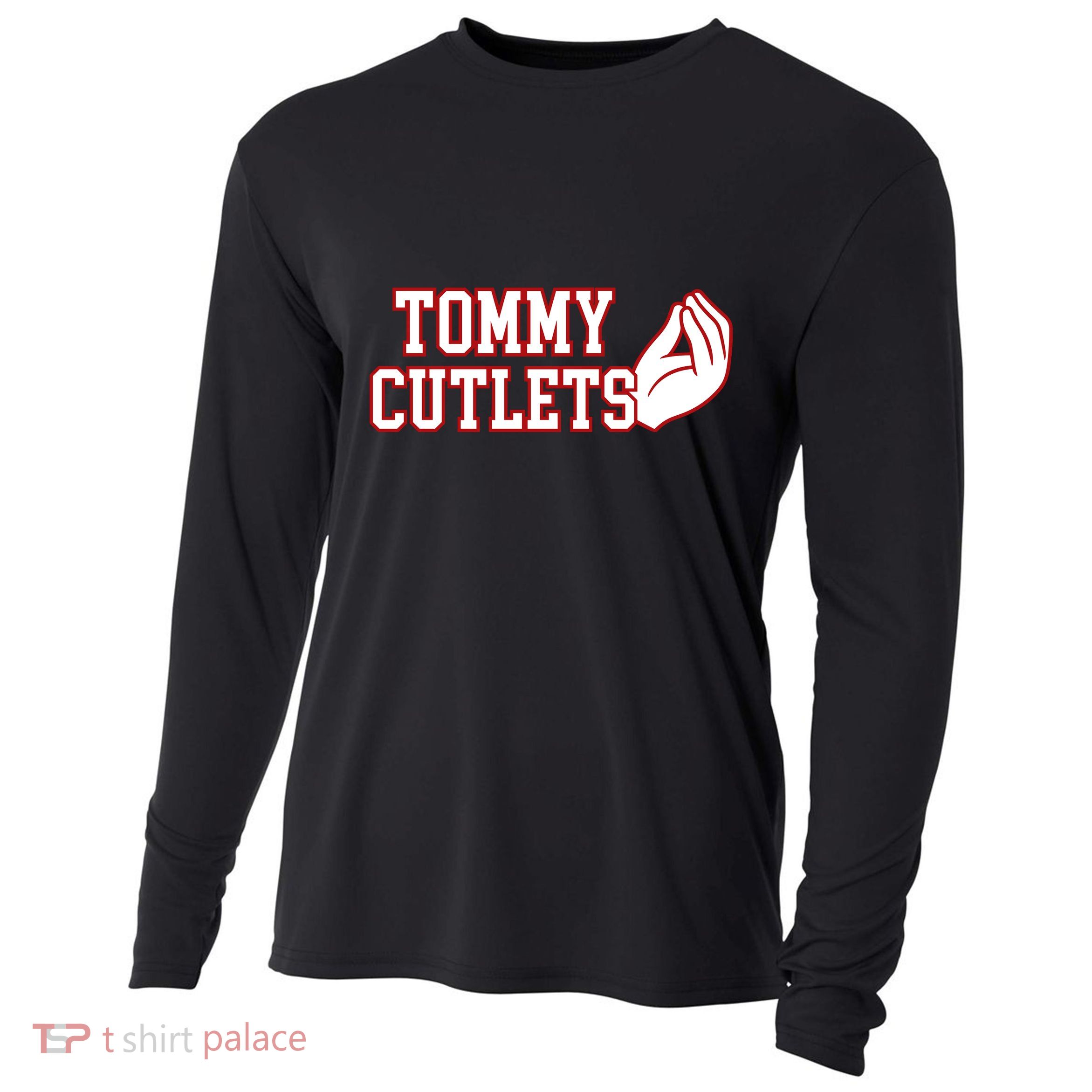 Ny Italian Hand Gesture Tommy Cutlets Football Quarterback Cooling Performance Long Sleeve Crew