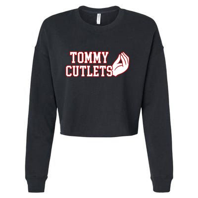 Ny Italian Hand Gesture Tommy Cutlets Football Quarterback Cropped Pullover Crew