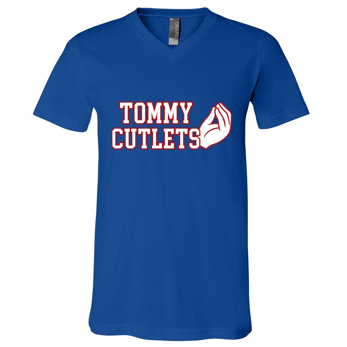 Ny Italian Hand Gesture Tommy Cutlets Football Quarterback V-Neck T-Shirt