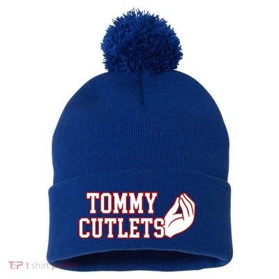 Ny Italian Hand Gesture Tommy Cutlets Football Quarterback Pom Pom 12in Knit Beanie