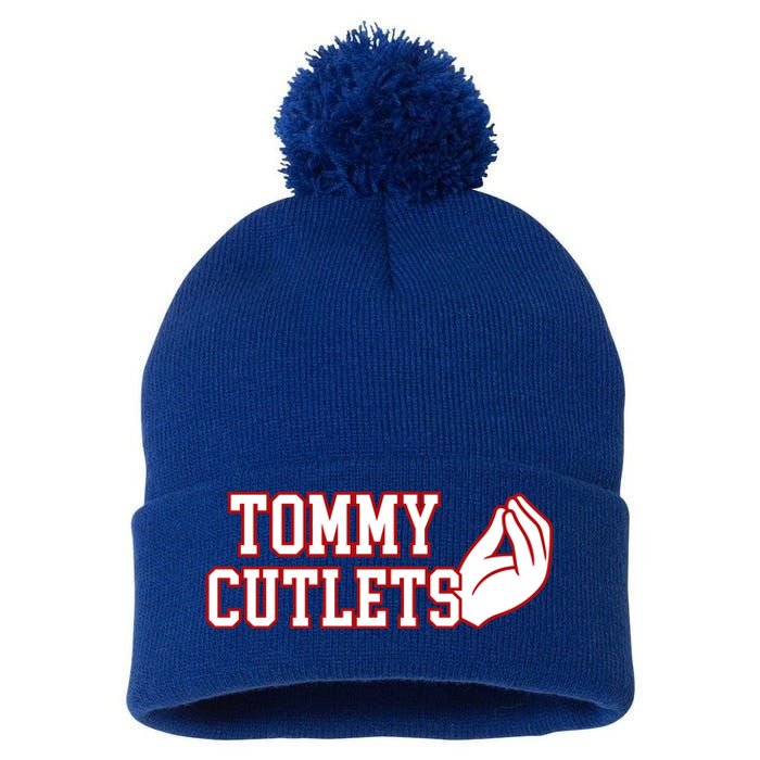 Ny Italian Hand Gesture Tommy Cutlets Football Quarterback Pom Pom 12in Knit Beanie