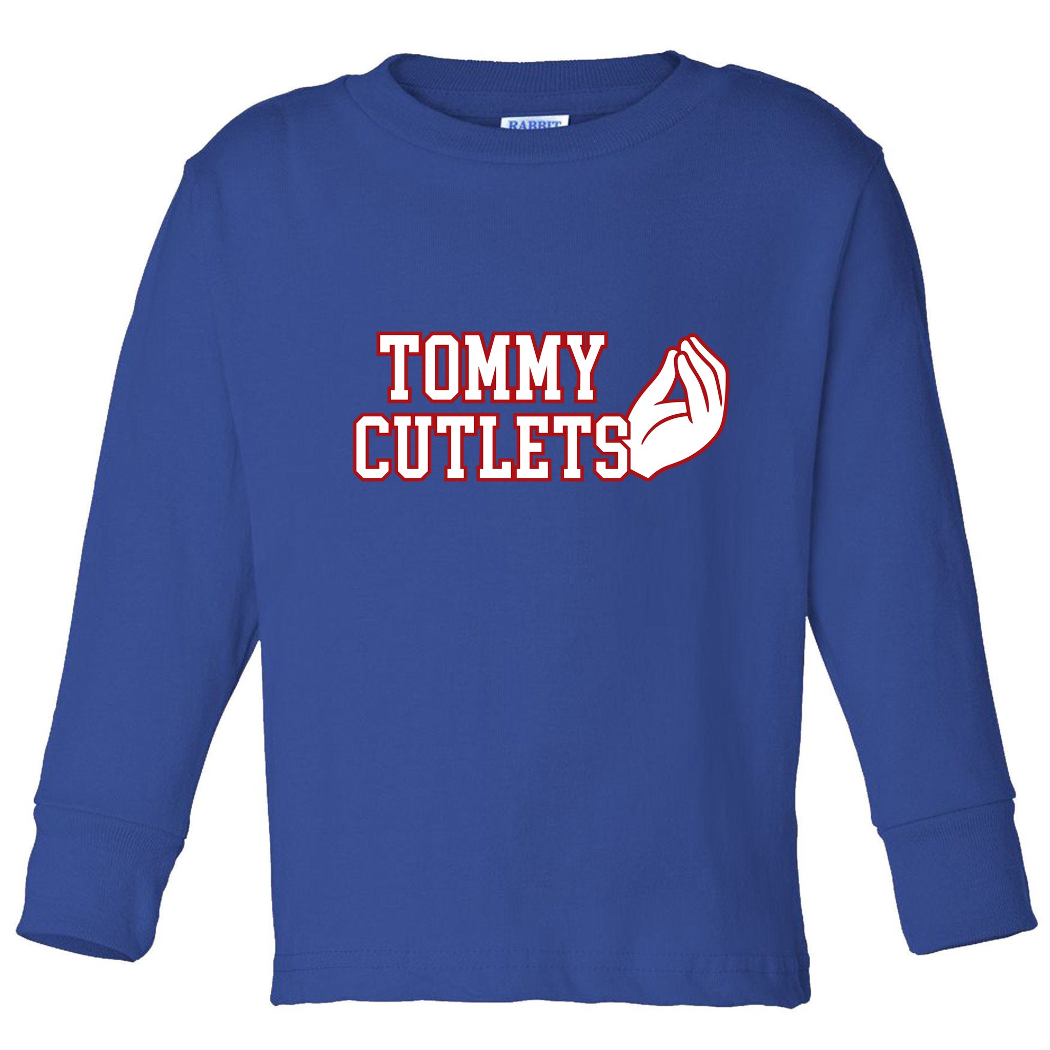 Ny Italian Hand Gesture Tommy Cutlets Football Quarterback Toddler Long Sleeve Shirt