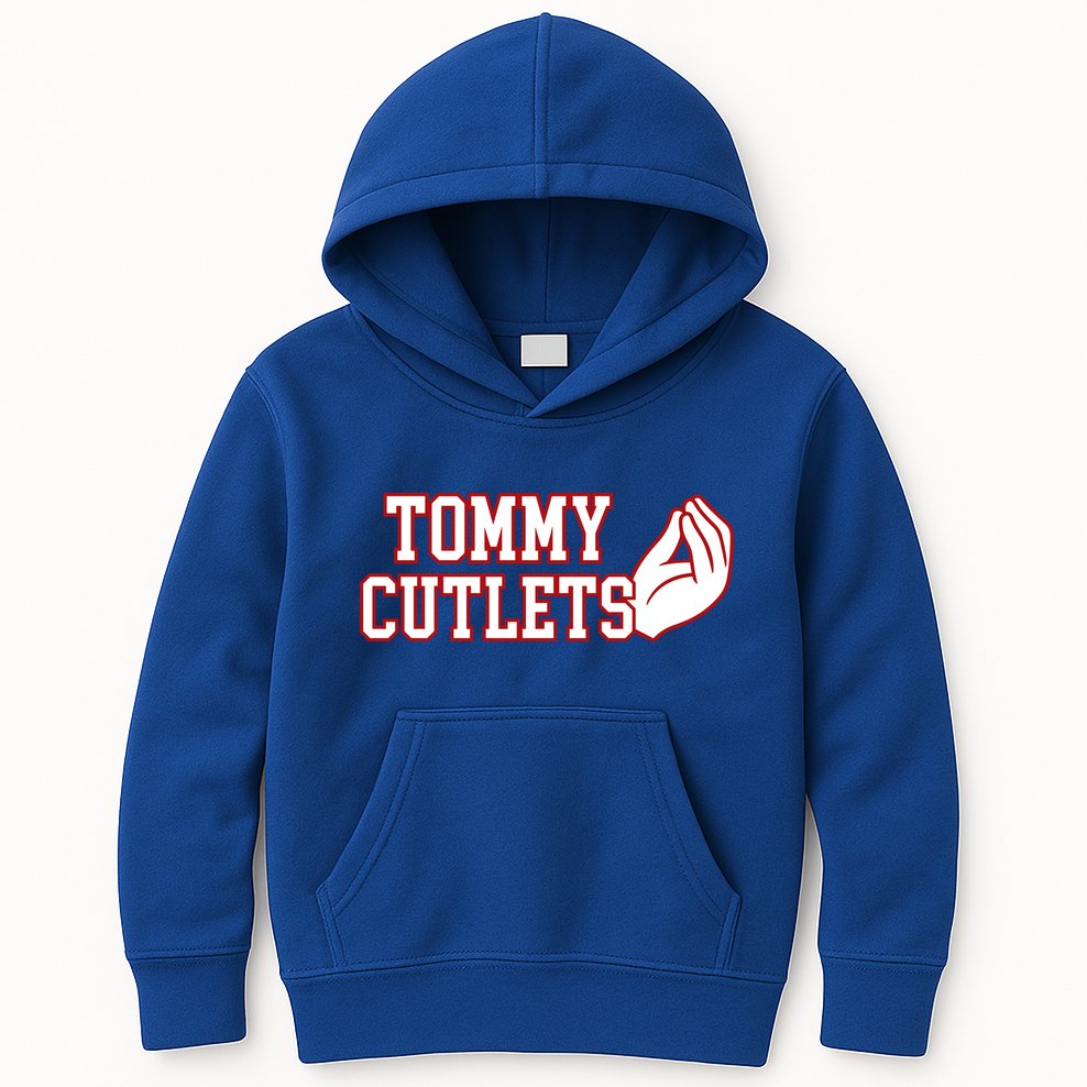 Ny Italian Hand Gesture Tommy Cutlets Football Quarterback Kids Hoodie