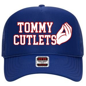 Ny Italian Hand Gesture Tommy Cutlets Football Quarterback High Crown Mesh Back Trucker Hat