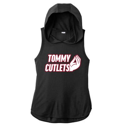 Ny Italian Hand Gesture Tommy Cutlets Football Quarterback Ladies PosiCharge Tri-Blend Wicking Draft Hoodie Tank