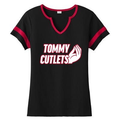 Ny Italian Hand Gesture Tommy Cutlets Football Quarterback Ladies Halftime Notch Neck Tee