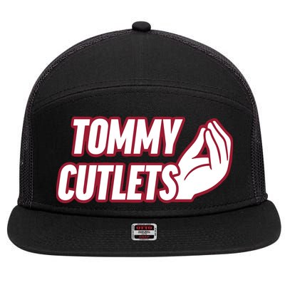Ny Italian Hand Gesture Tommy Cutlets Football Quarterback 7 Panel Mesh Trucker Snapback Hat