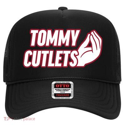 Ny Italian Hand Gesture Tommy Cutlets Football Quarterback High Crown Mesh Back Trucker Hat