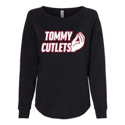 Ny Italian Hand Gesture Tommy Cutlets Football Quarterback Womens California Wash Sweatshirt