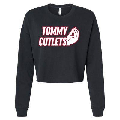 Ny Italian Hand Gesture Tommy Cutlets Football Quarterback Cropped Pullover Crew