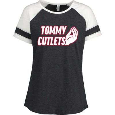 Ny Italian Hand Gesture Tommy Cutlets Football Quarterback Enza Ladies Jersey Colorblock Tee