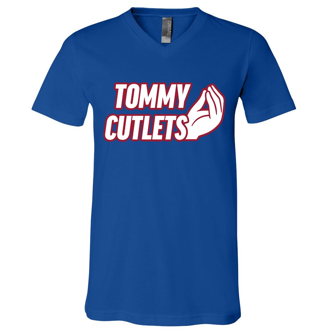 Ny Italian Hand Gesture Tommy Cutlets Football Quarterback V-Neck T-Shirt