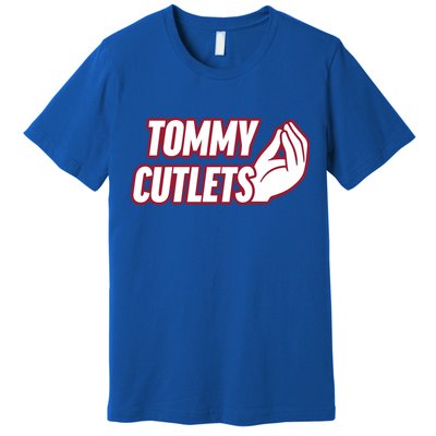 Ny Italian Hand Gesture Tommy Cutlets Football Quarterback Premium T-Shirt