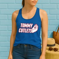 Ny Italian Hand Gesture Tommy Cutlets Football Quarterback Womens Tank Top
