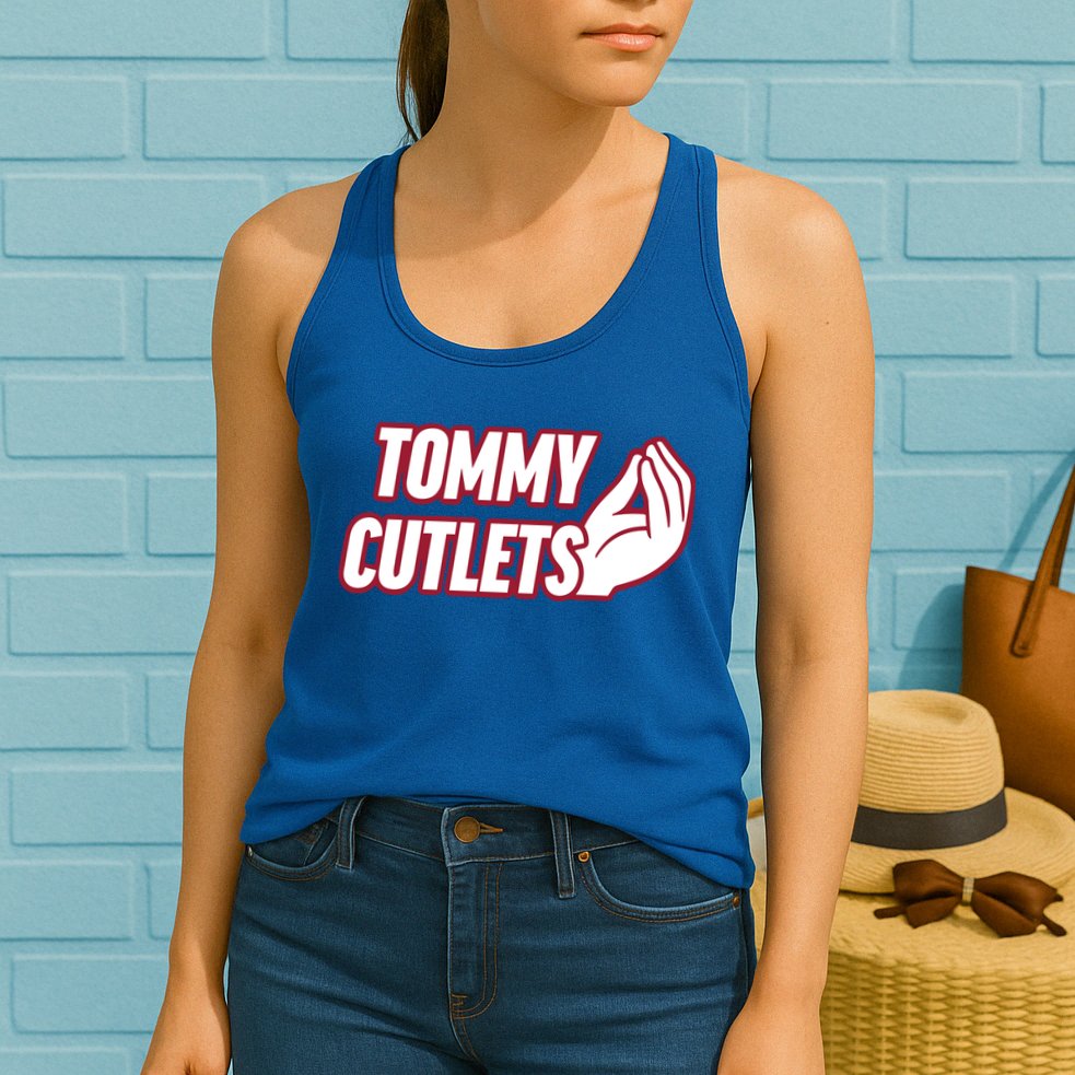 Ny Italian Hand Gesture Tommy Cutlets Football Quarterback Womens Tank Top