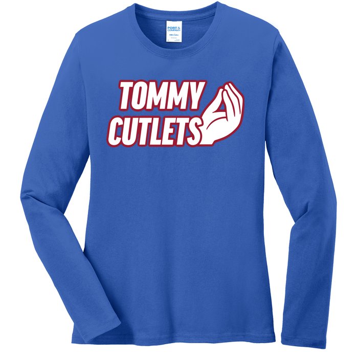 Ny Italian Hand Gesture Tommy Cutlets Football Quarterback Ladies Long Sleeve Shirt