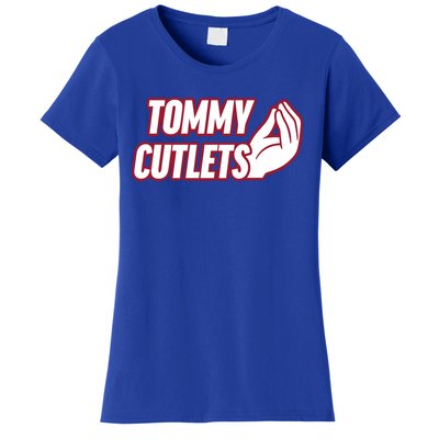 Ny Italian Hand Gesture Tommy Cutlets Football Quarterback Women's T-Shirt