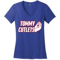 Ny Italian Hand Gesture Tommy Cutlets Football Quarterback Women's V-Neck T-Shirt