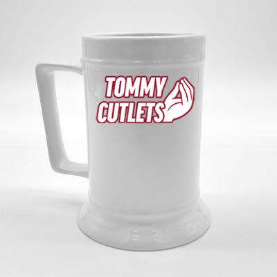 Ny Italian Hand Gesture Tommy Cutlets Football Quarterback Beer Stein