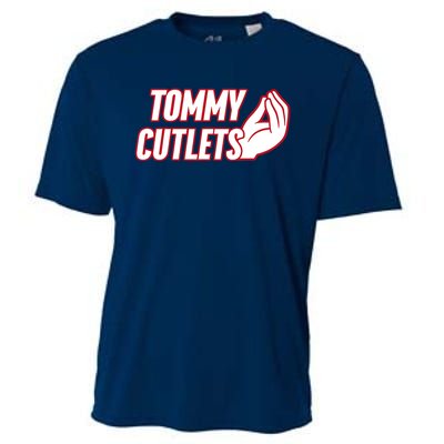 Ny Italian Hand Gesture Tommy Cutlets Football Quarterback Cooling Performance Crew T-Shirt