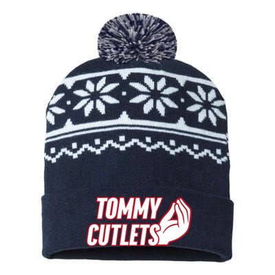 Ny Italian Hand Gesture Tommy Cutlets Football Quarterback USA-Made Snowflake Beanie