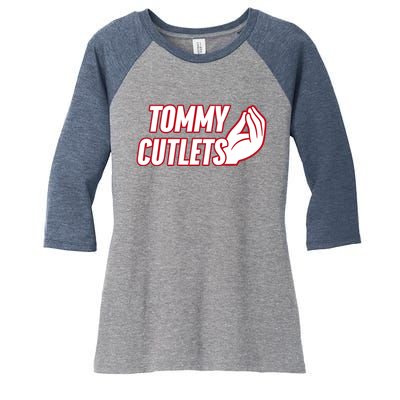 Ny Italian Hand Gesture Tommy Cutlets Football Quarterback Women's Tri-Blend 3/4-Sleeve Raglan Shirt