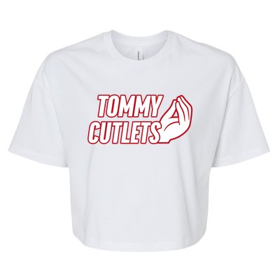 Ny Italian Hand Gesture Tommy Cutlets Football Quarterback Bella+Canvas Jersey Crop Tee