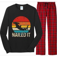 Nailed It Hammerhead Shark Vintage Funny Fishing Gift Long Sleeve Pajama Set