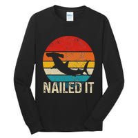 Nailed It Hammerhead Shark Vintage Funny Fishing Gift Tall Long Sleeve T-Shirt