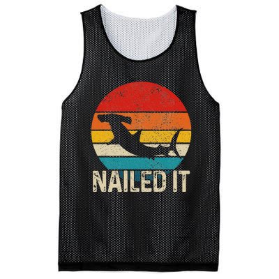 Nailed It Hammerhead Shark Vintage Funny Fishing Gift Mesh Reversible Basketball Jersey Tank