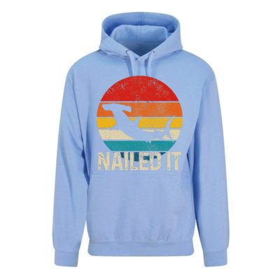 Nailed It Hammerhead Shark Vintage Funny Fishing Gift Unisex Surf Hoodie