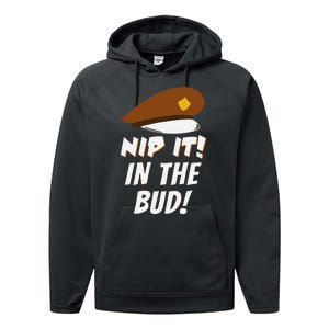 Nip It In The Bud Funny Performance Fleece Hoodie