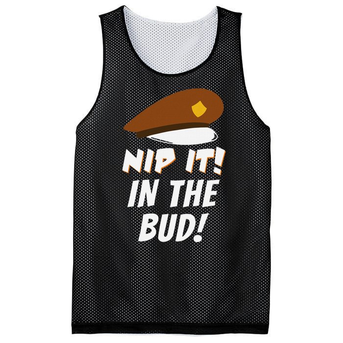 Nip It In The Bud Funny Mesh Reversible Basketball Jersey Tank