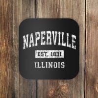 Naperville Illinois Il Vintage Established Sports Coaster